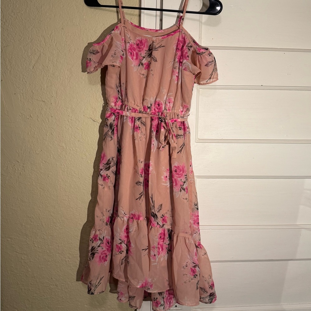 Children’s Place Pink Floral Cold Shoulder Dress